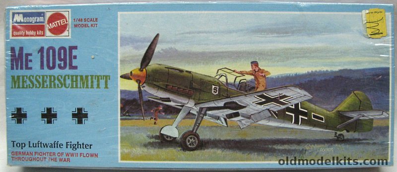 Monogram 1/48 Messerschmitt Me-109 (Bf-109) -  Blue Box Issue, 6800 plastic model kit